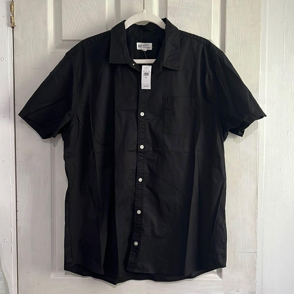 GAP Mens short sleeve slim fit soft poplin cotton button up size XL